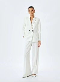Koton Beyaz Kadın Standart Blazer 5SAK50028UW