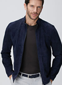 Network Lacivert Erkek Slim Fit Deri Mont 1094014