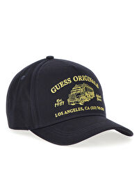 Guess Lacivert Kadın Nakışlı Şapka GJ PATCHED TRUCKER H - ORG CANVAS C