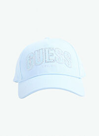 Guess Mavi Kadın Nakışlı Şapka INES COTTON CAP - SIMPLE TWILL