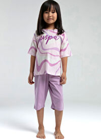 U.S. Polo Assn. Pembe Kız Çocuk Baskılı Pijama Takımı US2062