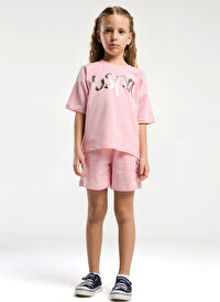 U.S. Polo Assn. Pembe Kız Çocuk Baskılı Pijama Takımı US2082