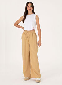 U.S. Polo Assn. Camel Kadın Loose Fit Pantolon ECOLE