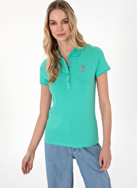 U.S. Polo Assn. Mavi Kadın Slim Fit Polo T-Shirt TP0125