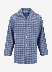 The Don Mavi  Erkek Regular Fit Ekose Pijama Takımı TDNPJM001032