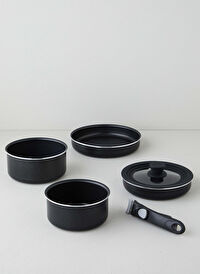 ClickEase Tencere Seti Siyah,16-18-20-24 cm