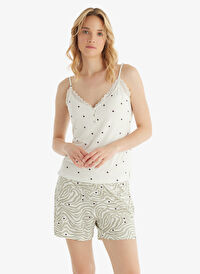 Blackspade Beyaz Kadın Normal Baskılı Pijama Takımı 51858