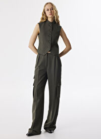 Twist Gri Kadın Slim Fit Yelek TS1250007024