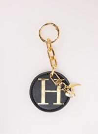Happyme Siyah Çanta Aksesuar Yuvarlak Harfli Charm Hm 37 H