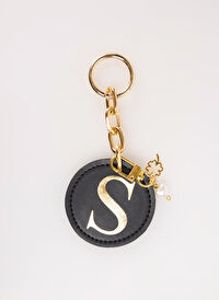 Happyme Siyah Çanta Aksesuar Yuvarlak Harfli Charm Hm 49 S
