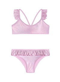 Slipstop Lila Kız Çocuk Desenli Bikini Takım SB2413000121