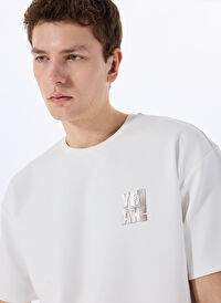 Gmg Fırenze Ekru Erkek Oversize T-Shirt GU25MSS03017