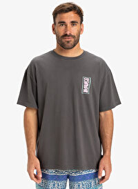 Quiksilver EQYZT08022 GH QS SUNRISE BOWL SS Antrasit Bisiklet Yaka Oversized Baskılı Erkek T-Shirt