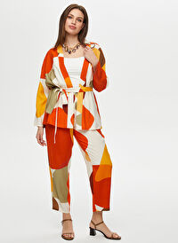 Faik Sönmez Çok Renkli Kadın Balıkçı Standart Kimono US25KMN001