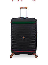 İtluggage Siyah Büyük Boy Çekçekli Sert Valiz Advantageous