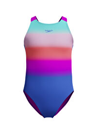 Speedo Çok Renkli Kız Çocuk Yüzücü Mayosu 8-00313518160-SPEEDO DIGI PLMT PSBK