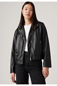 Levi's Kadın Fonksiyonel Kendal Moto Biker Deri Ceket - A9373-0000