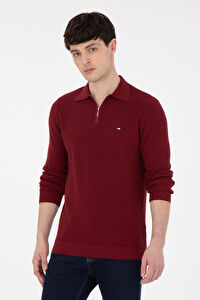 Erkek Bordo Basic Kazak