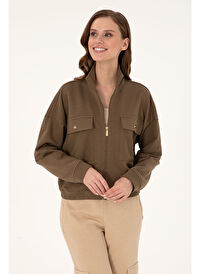 U.S. Polo Assn. Kadın Haki Sweatshirt 50299001-VR027
