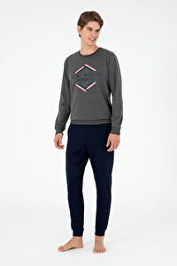 U.S. Polo Assn. Erkek Antrasit Melanj Pijama Takım 50301715-VR081