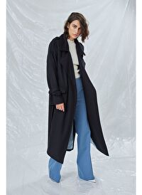 Laura Oversized Kaşmir Palto Lacivert