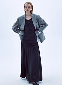 Boxy Yün Blazer Gri