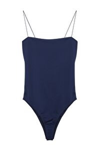 İnce Askılı Bodysuit Lacivert