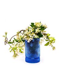 Saks Mavisi Diamond Cam Vazo/Mumluk (17 cm)