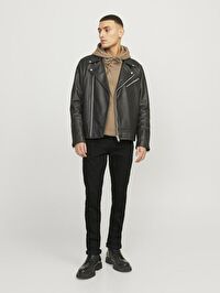 Jack & Jones Siyah Erkek Dar Paça Slim Fit Denim Pantolon 12152346_JJIGLENN