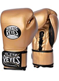 Cleto Reyes Gold Leather Strap & Attached Thumb and Hook & Loop Closure Boks Eldiveni Gold