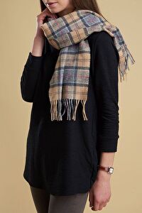 Barbour Unisex Tartan Yün Atkı (%100 Lambswool) TN31 Dress Tartan