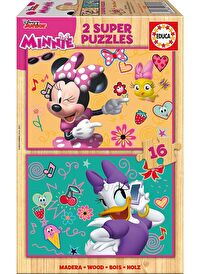 Educa 2x16 Parça Minnie Happy Helpers Ahşap Puzzle