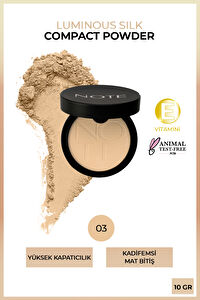 Note Luminous Silk Compact Powder 03 Medium Beige Mat Bitişli Toz Yüz Pudrası Medium Beige