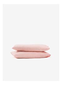 Washed Linen Keten Yastık Kılıfı 2'li Pembe 50x70
