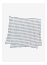 Stripy Pamuk Müslin Çok Amaçlı Örtü Mavi 80x80