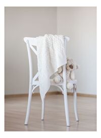 Bebek Knit Battaniye Kirik Beyaz 100x100