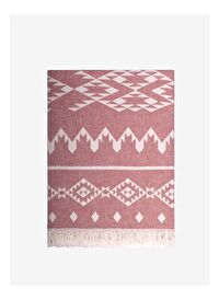 Kilim Pamuk Koltuk Şalı Bordo 130x170