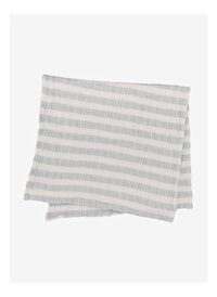 Stripy Pamuk Müslin Çok Amaçlı Örtü Gri 80x80