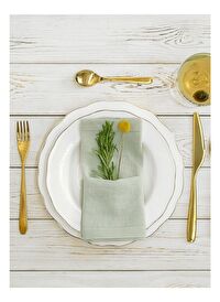 Linen Keten 2'li Peçete Açık Yeşil 45x45