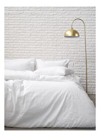 Washed Linen Keten Çift Kişilik Nevresim Beyaz 200x220