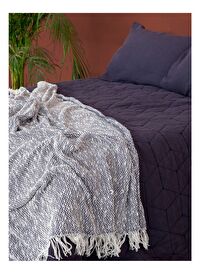Wave Pamuk Koltuk Şalı Indigo 130x150