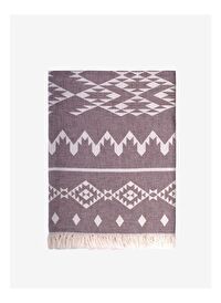 Kilim Pamuk Koltuk Şalı Bordo 130x170