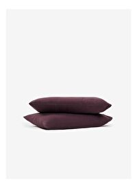 Washed Linen Keten Yastık Kılıfı 2'li Bordo 50x70