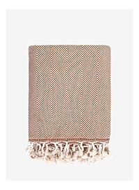 Wool Herringbone Yünlü Koltuk Şalı Deve Tüyü 120x170