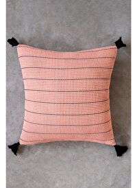 Buhur Pamuk Kırlent Kılıfı Pembe / Gri 45x45