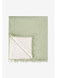 Cocoon Pamuk 4 Kat Müslin Yatak Örtüsü Mint Yeşili / Açık Yeşil 200x220