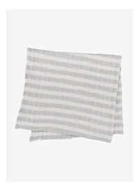 Stripy Müslin Çok Amaçlı Örtü Gri/Ekru 100x100