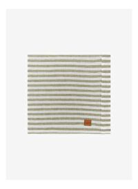 Linen Keten 2'li Peçete Çizgili Haki 45x45