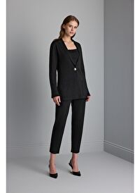 Tek Düğmeli Triko Blazer Ceket