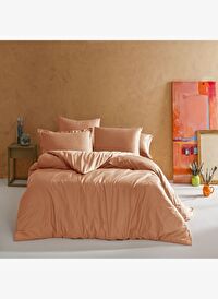 Linens Mix&Match Pamuk Saten Çift Kişilik Saten Nevresim Kılıfı Turuncu